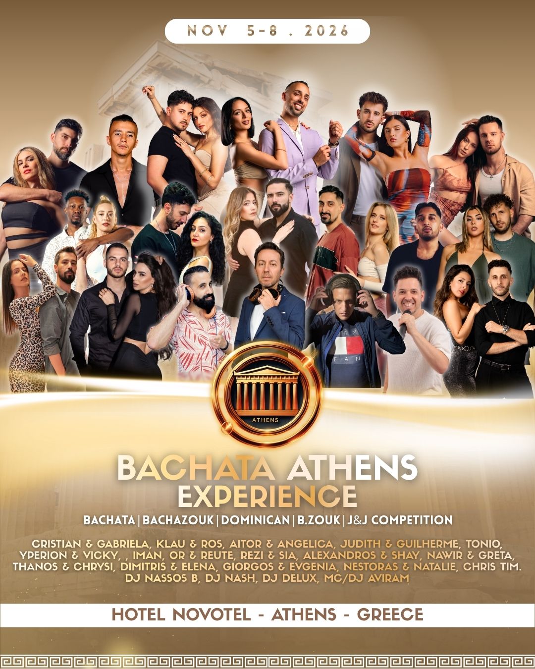 Bachata Athens Experience — Nov 5–8, 2026, Hotel Novotel, Athens